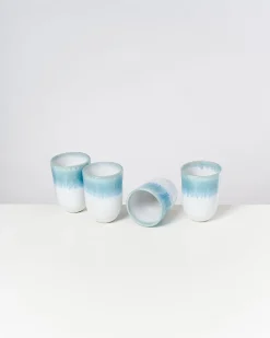 Alcachofra Becher groß grünblau 4er-Set