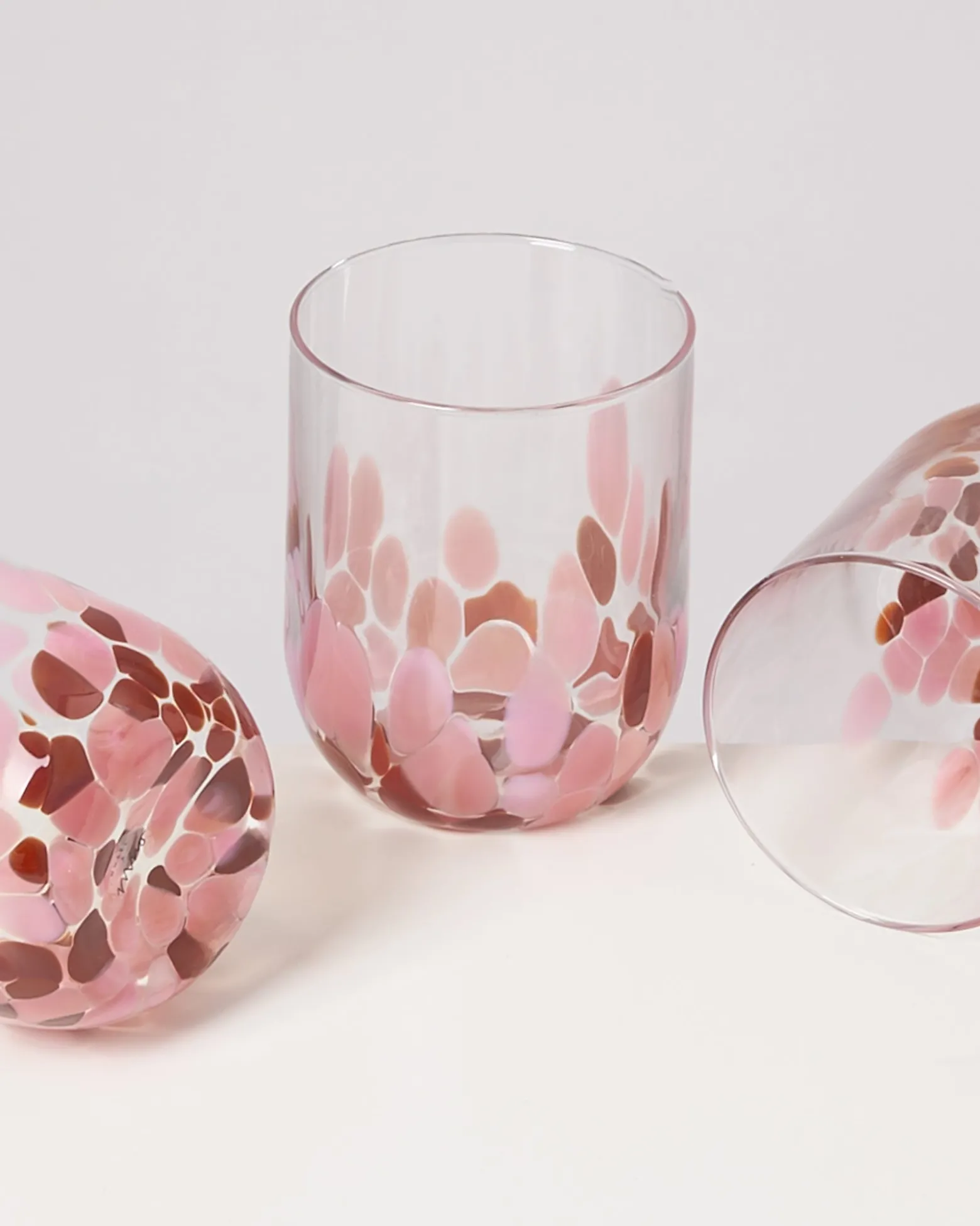 Alegria - Glass large drops amber pink