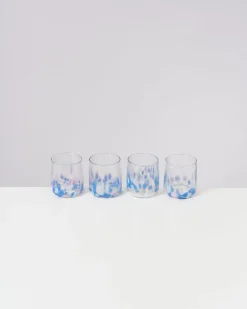 Alegria - Set of 4 glasses small big drops blue