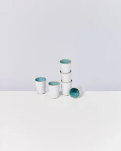 Areia - Set of 6 Espressocups aqua