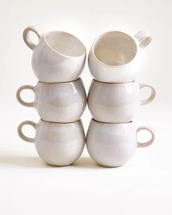 Areia - Set of 6 Mugs small white