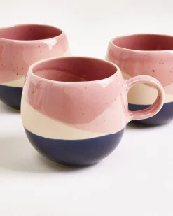 Bica - Large mug pink sand dark blue Set of 6