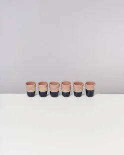 Bica - Set of 6 Espressocups pink navy cream