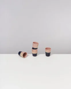 Bica - Set of 4 Espressocups pink navy cream