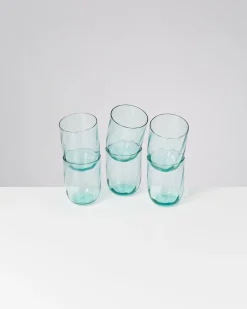 Calma Glas groß swirl grün 6er-Set