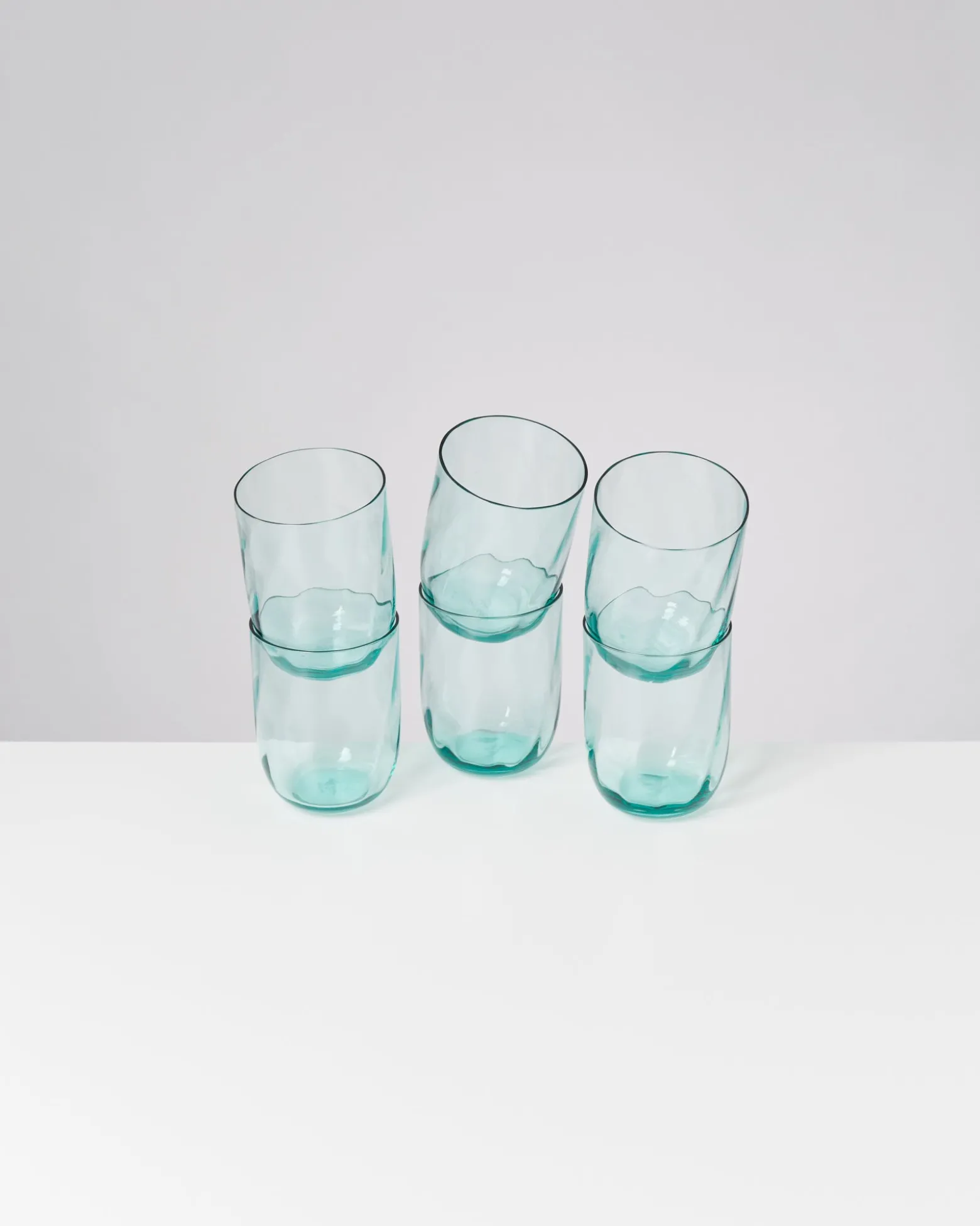 Calma Glas groß swirl grün 6er-Set