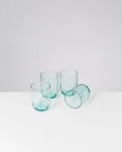 Calma Glas groß swirl grün 4er-Set