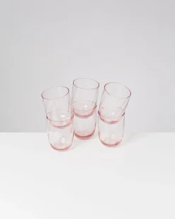 Calma Glas groß swirl rosé 6er-Set