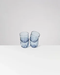 Calma Glas klein swirl blau 4er-Set