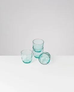 Calma Glas klein swirl grün 4er-Set