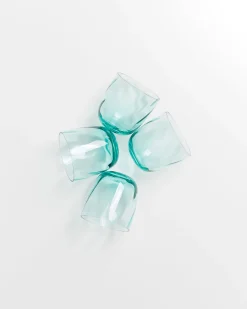 Calma Glas klein swirl grün 4er-Set