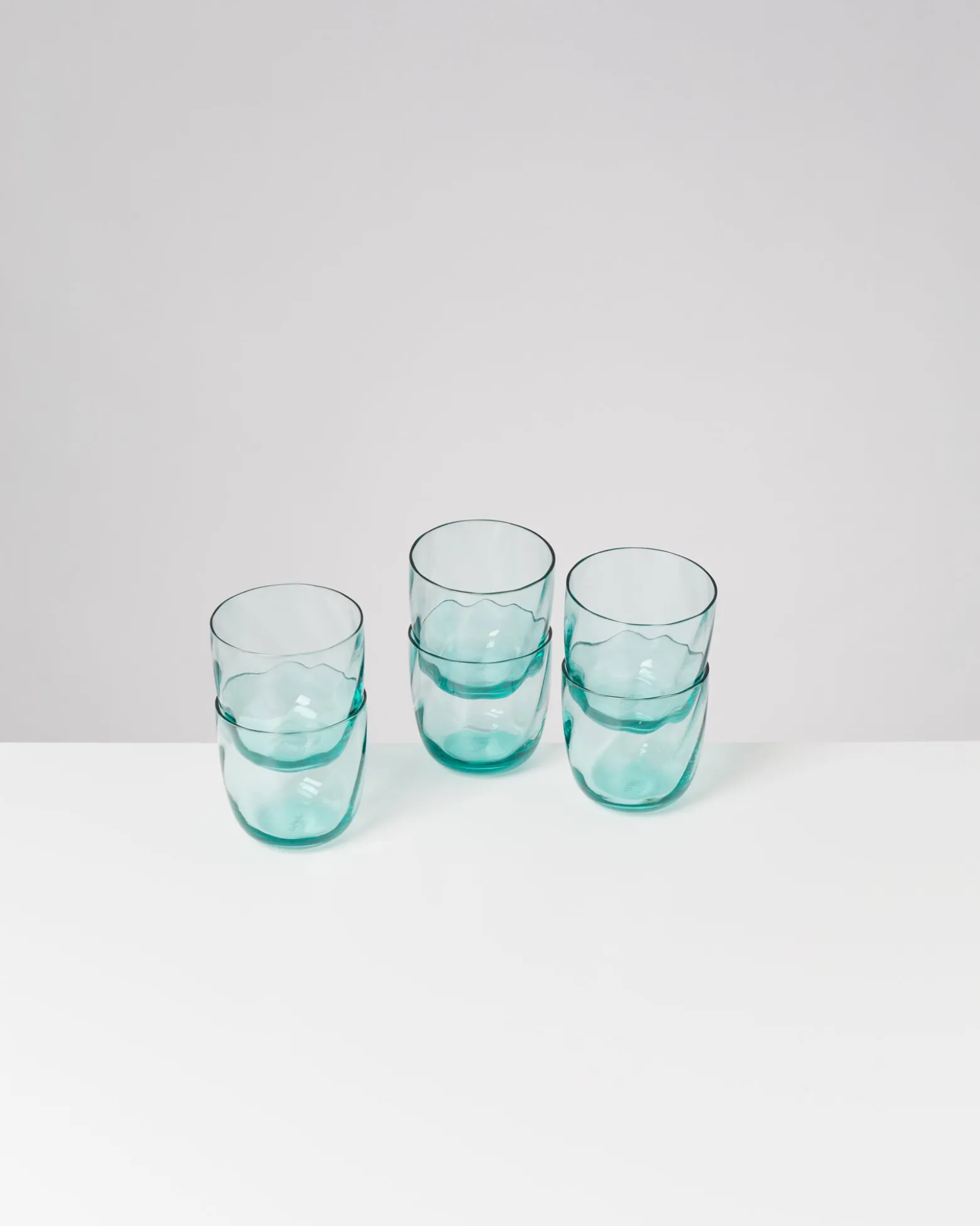 Calma Glas klein swirl grün 6er-Set