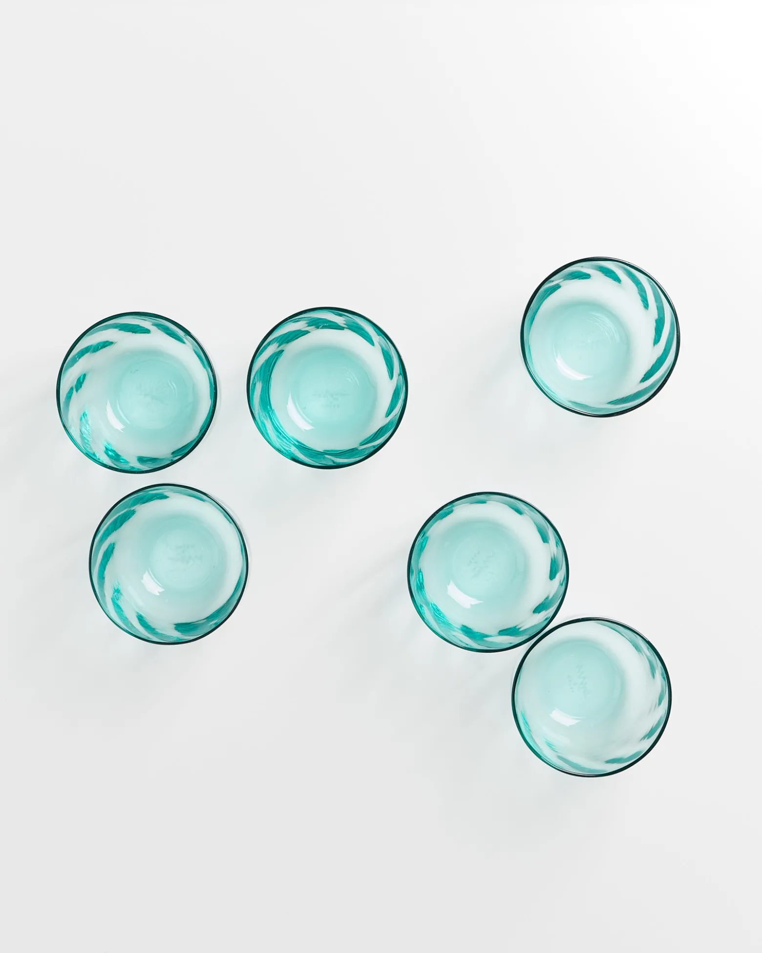 Calma Glas klein swirl grün 6er-Set