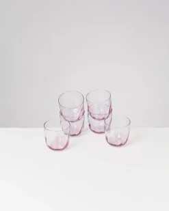 Calma Glas klein swirl lila 6er-Set