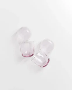 Calma Glas klein swirl lila 4er-Set