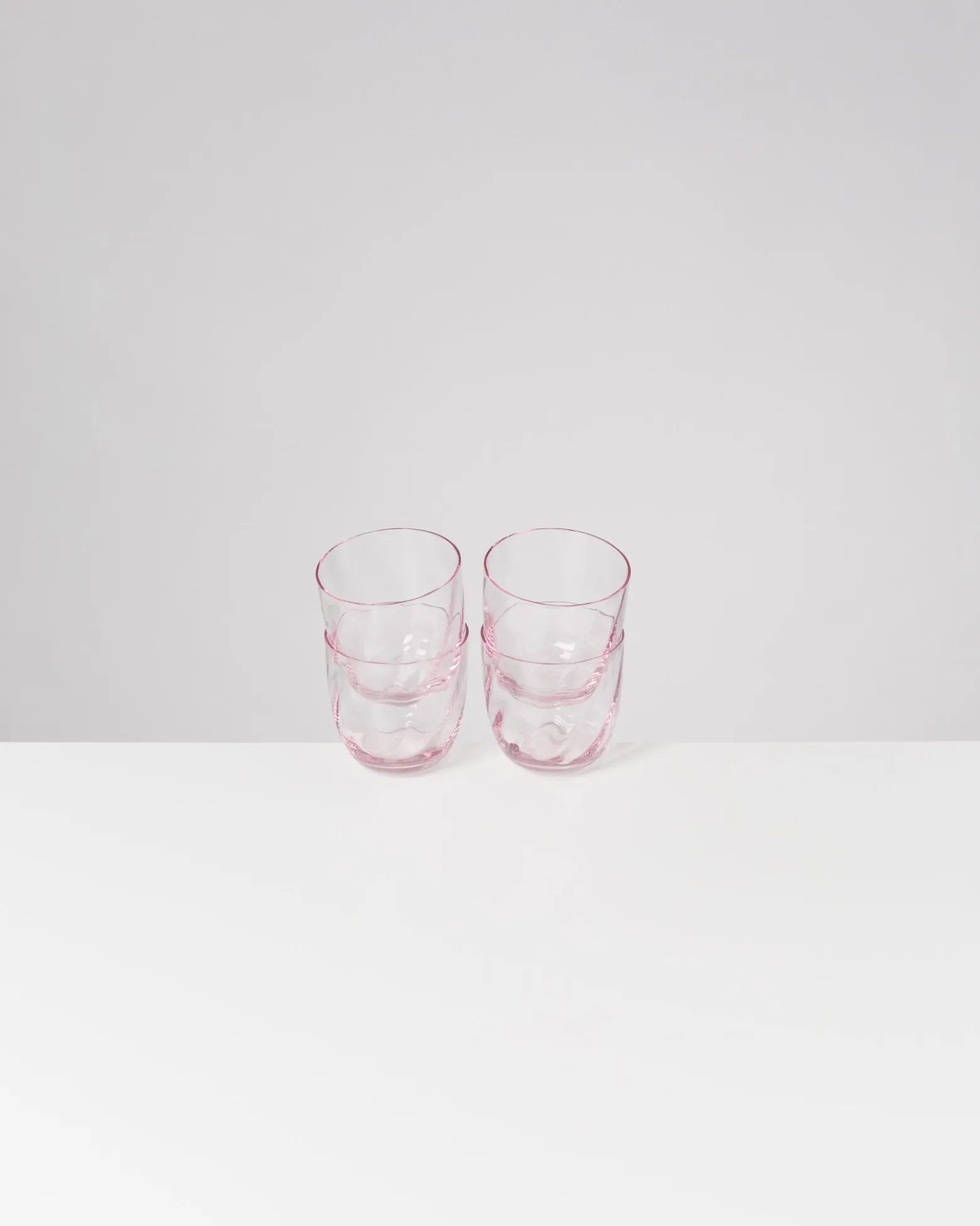 Calma Glas klein swirl rosé 4er-Set
