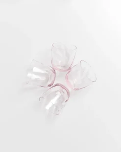 Calma Glas klein swirl rosé 4er-Set