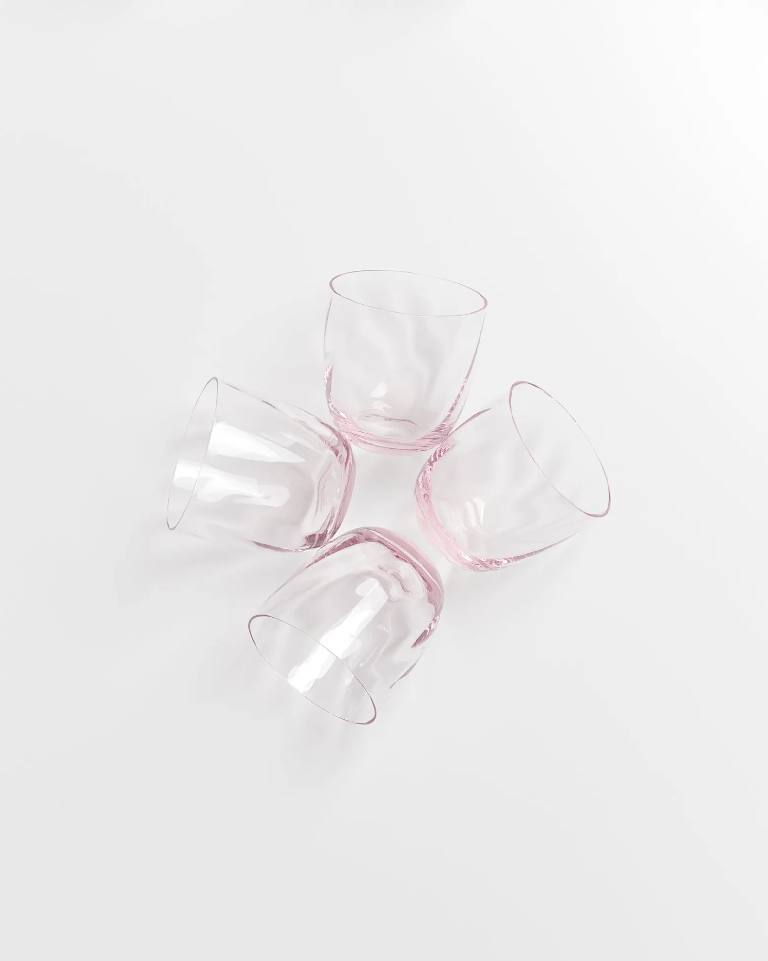 Calma Glas klein swirl rosé 4er-Set