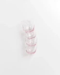 Calma Glas klein swirl rosé 4er-Set