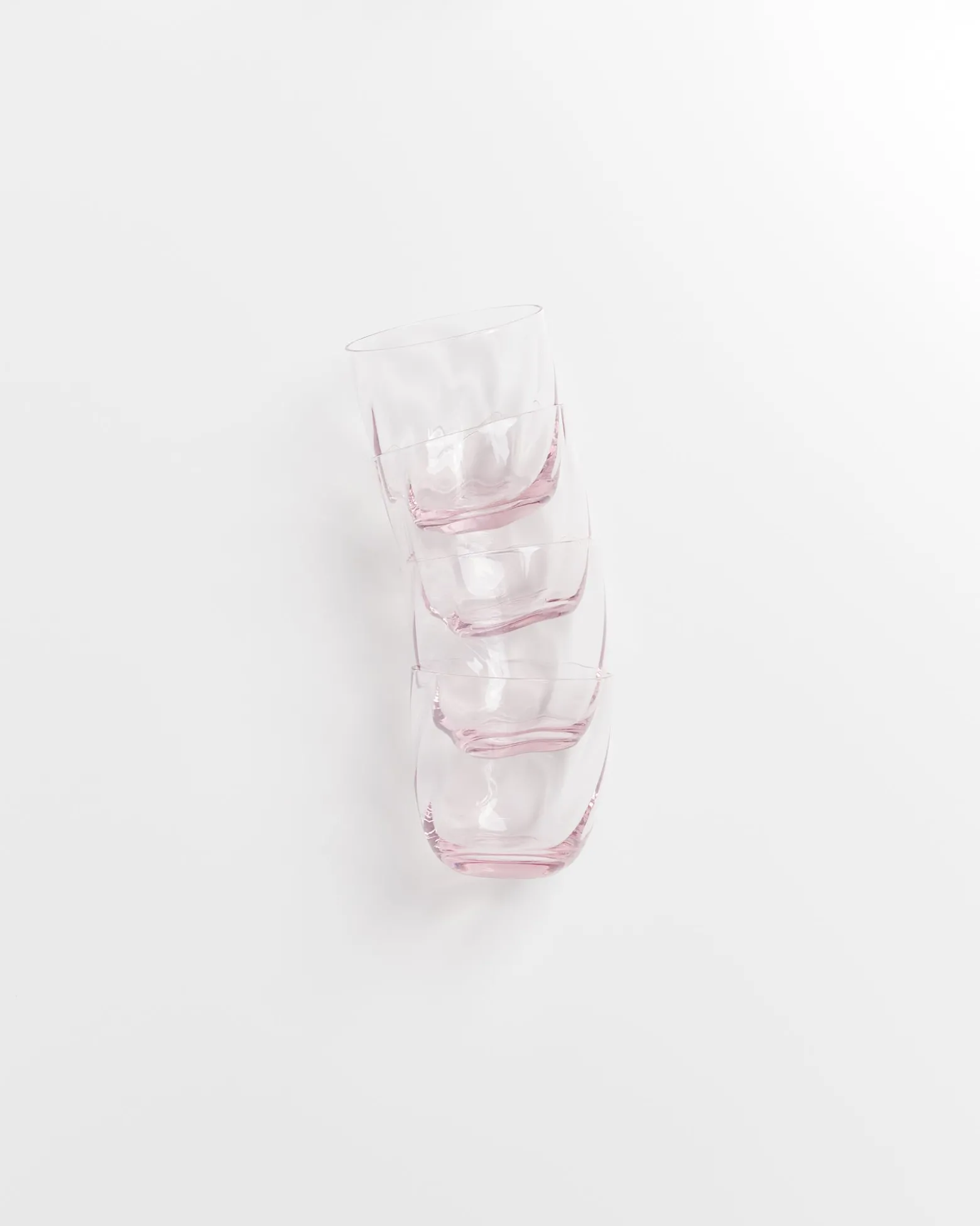 Calma Glas klein swirl rosé 4er-Set