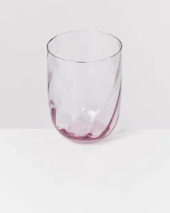 Calma - Set of 4 glass large swirl purple