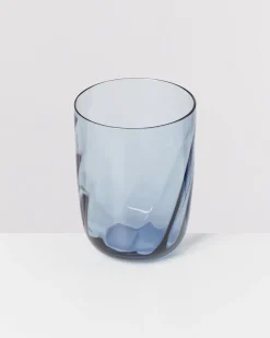 Calma - Set of 4 glass large swirl blue