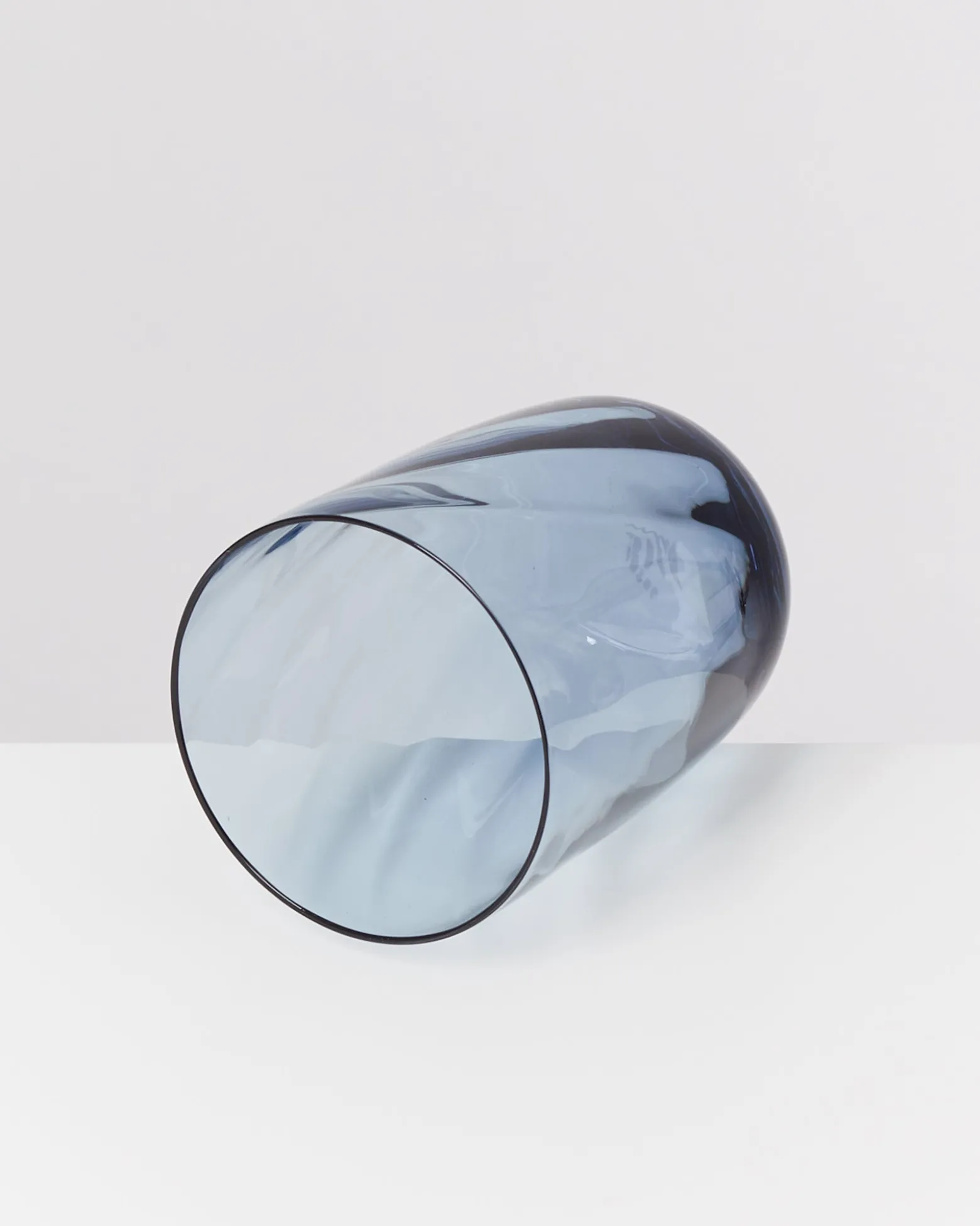 Calma - Set of 4 glass large swirl blue