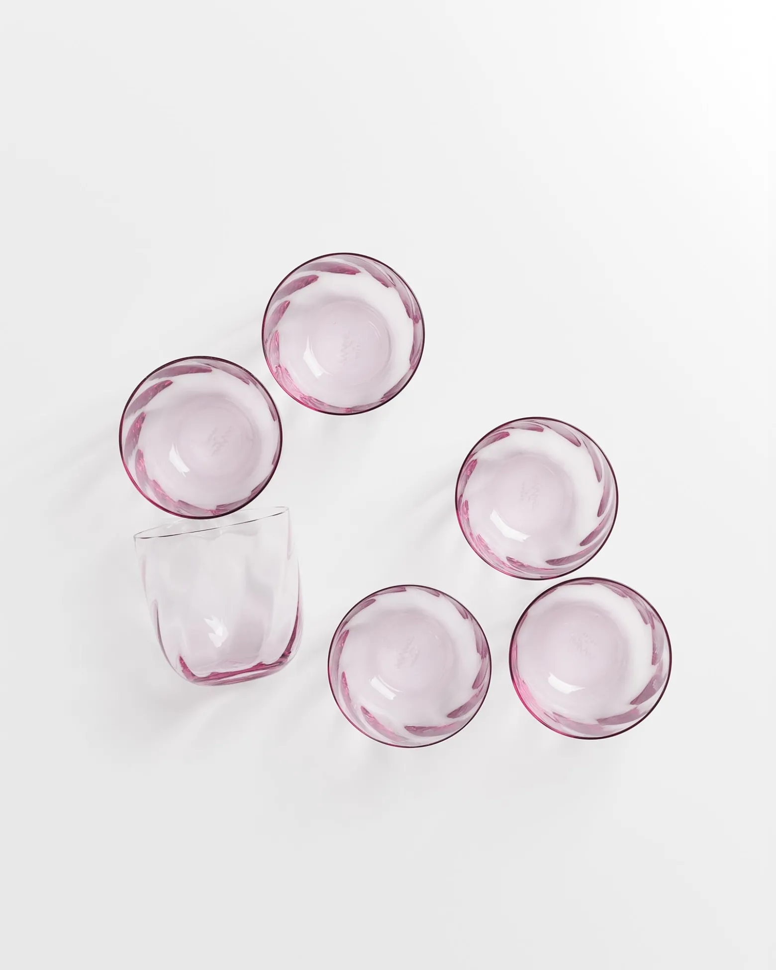 Calma - Set of 6 glass small swirl purple