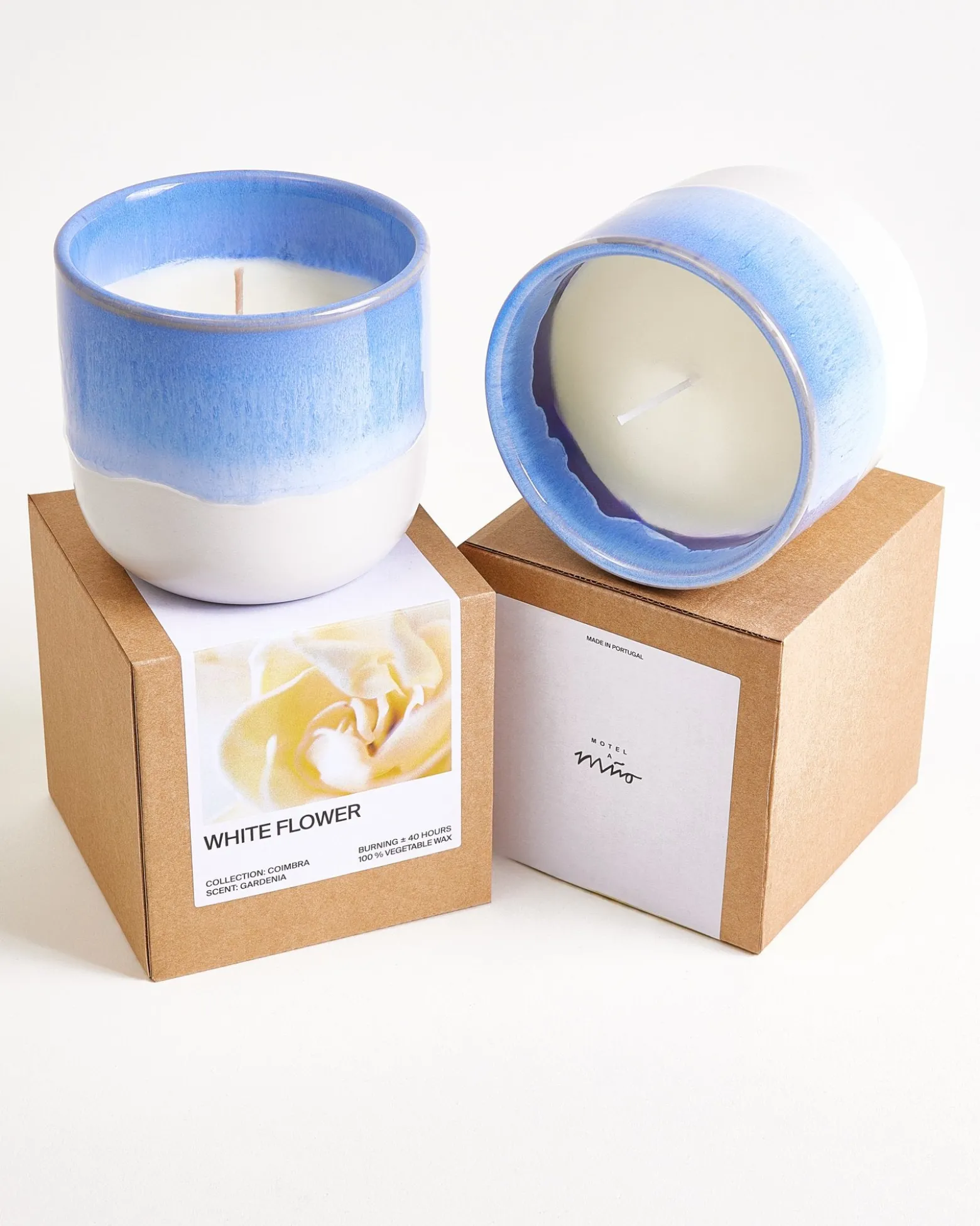 Coimbra - scented candle "Gardenia" cornflower