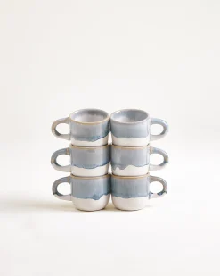 Coimbra - Set of 6 Espressomugs greyblue