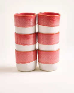 Coimbra - Set of 6 large Cups pink cream