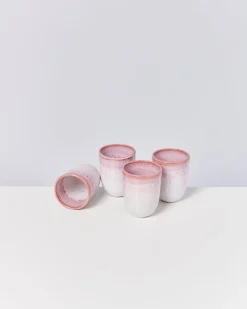 Copa Alto Becher groß rosa weiß 4er-Set