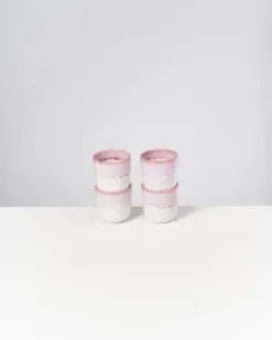 Copa Alto Becher klein rosa weiß 4er-Set