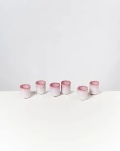 Copa Alto Espressobecher rosa weiß 6er-Set