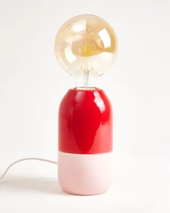 Farol - Ceramic lamp red rosé