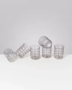 Joia Glas groß bubble grau 6er-Set