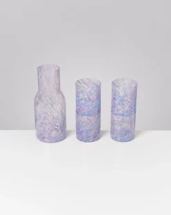 Joia Glas groß drops blau lila 5er-Set