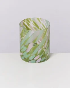 Joia Glas groß drops grün rosa