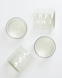 Joia Glas klein bubble smaragd 4er-Set