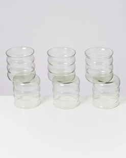Joia Glas klein bubble smaragd 6er-Set