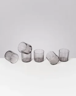 Joia Glas klein flower grau 6er-Set