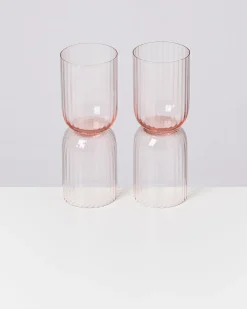 Joia Glas klein riffled rosé 4er-Set