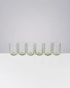 Joia Glas klein riffled smaragd 6er-Set