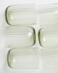 Joia Glas klein riffled smaragd 6er-Set
