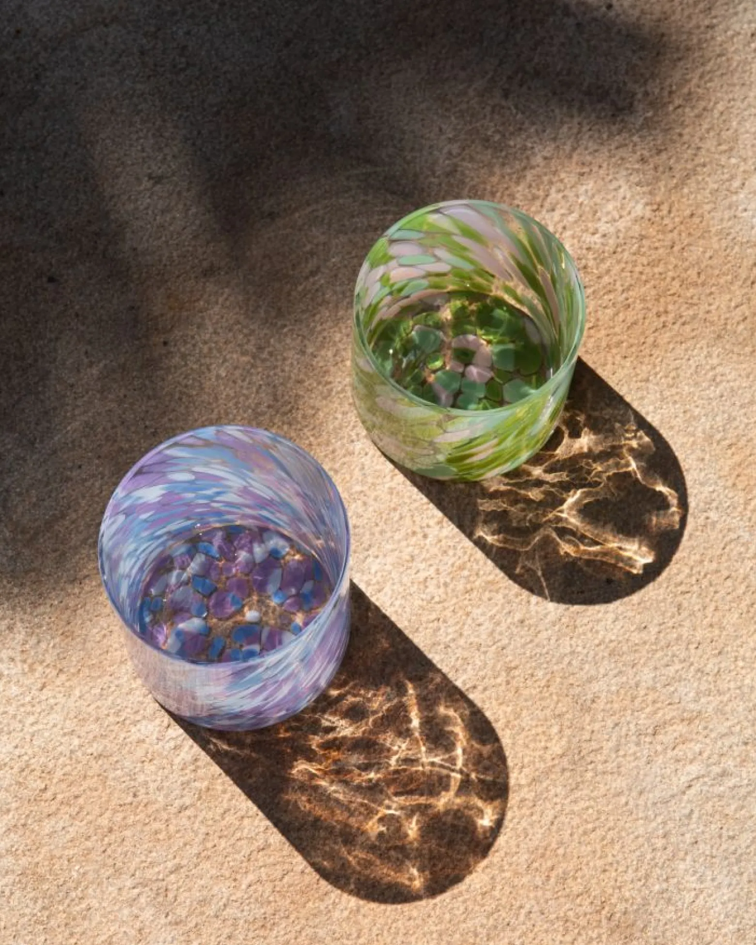 Joia - Glass large drops blue lilac