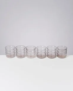 Joia - Set of 6 glass small bubble amethyst