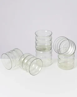 Joia - Set of 6 glass small bubble emerald