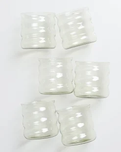 Joia - Set of 6 glass small bubble emerald