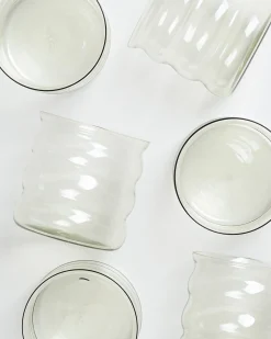 Joia - Set of 6 glass small bubble emerald