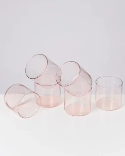 Joia - Set of 6 glass small pink opal